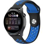 Mudanis Watch 20MM Spor Delikli Kordon (Saat Değildir) - Siyah-Mavi - Renkli - Standart