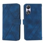 MUDASANQI Oppo A17 Kart Yuvalı Kılıf ile Uyumlu, PU Deri Kayışlı Bileklik Kapaklı Kılıf Manyetik Kapatma ve Destek Çubuğu ile Uyumlu Kadın Cüzdan Kılıf Moda Cüzdan Çapraz Çanta (Renk: Mavi