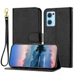 MUDASANQI Oppo Find X5 Lite/Oppo Reno 7 5G ile Uyumlu Cüzdan Kılıf Kadın ve Erkeklerle Uyumlu, Kart Tutuculu Kapaklı Deri Kapak, Darbeye Dayanıklı TPU İç Kabuk Telefon Kapağı ve Destek Çubuğu (Renk: Siyah)