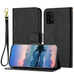 MUDASANQI Samsung Galaxy A91/M80S/S10Lite ile Uyumlu Cüzdan Kılıf, Kadın ve Erkeklerle Uyumlu, Kart Tutuculu Kapaklı Deri Kapak, Darbeye Dayanıklı TPU İç Kabuk Telefon Kılıfı ve Destek Çubuğu (Renk: Siyah)
