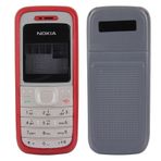 MUDASANQI Yedek Parçalar Tam Muhafaza Kapağı Nokia 1200/1208 / 1209 Ön Kapak + Orta Çerçeve Çerçeve + Pil Arka Kapağı (Kırmızı)