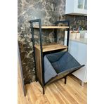Mudesa Kirli Çamaşır Sepeti Metal Ahşap Banyo Düzenleyici Kirli Sepeti Banyo Dolabı Organizer Banyo Rafı