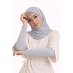 Mudizone Premium Viskon Tesettür Kolluk Kaymaz Nefes Alabilir Terletmez Yumuşak Doku Gri