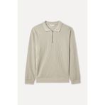 Mudo Erkek Bej Rengi Tekstürlü Comfort Fit Polo Yaka Sweatshirt