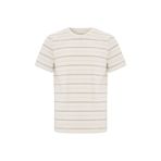Mudo Erkek Ekru Çizgili Bisiklet Yaka T-Shirt