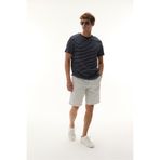 Mudo Erkek Lacivert Çizgili Bisiklet Yaka Örme T-Shirt