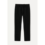 Mudo Erkek Siyah Straight Fit Keten Pantolon - 46
