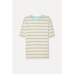 Mudo Erkek Taş Rengi Çizgili Oversize Bisiklet Yaka T-Shirt - XL