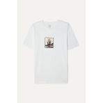 Mudo Erkek Taş Rengi Nakışlı Oversize Bisiklet Yaka T-Shirt - XL