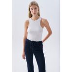 MUDO Fıtted Halter Yaka Atlet - Beyaz - XS