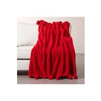 Mudo Home PONPONLU DİZ ÜSTÜ BATTANİYE KIRMIZI 130X160