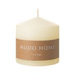 Mudo Home Sütun Mum Krem 7x7cm Ekru