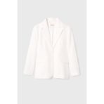 Mudo Kadın Beyaz Oversize Keten Karışımlı Blazer Ceket