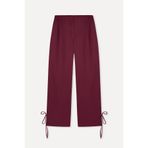 Mudo Kadın Bordo Paça Detaylı Loose Fit Pantolon