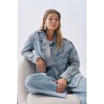 Mudo Kadın İndigo Cepli Oversize Jean Ceket