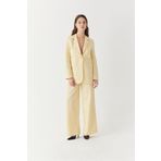 Mudo Kadın Sarı Pile Detaylı Wide Leg Pantolon