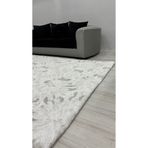 Muensu Gri Beyaz 6 Metre Kare Halı Örtüsü Polar Halı Örtüsü, Welsoft Kabartmalı Lastiksiz Halı Örtüsü,Yumoş