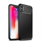Mueral Apple iPhone XS Karbon Negro Arka Siyah Silikon Kılıf