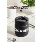 MUF HOME Kokusuz Cam Hazneli Yanmaz Plastik Kapaklı Ev Ofis Ve Araç içi Kül Tablası Şık Tasarım 425cc Küllük