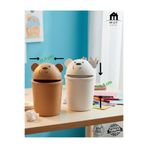 MUF HOME Minik Ayıcık Görünümlü Masaüstü Çöp Kovası - Çöp Kutusu - 1500 ML-Kahverengi Ve Beyaz Asorti -1 Adet