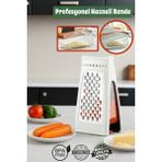 Muf Home Paslanmaz Çelik Profesyonel Rende Çift Taraflı Kullanım Hazneli Rende - Siyah Renk - 550ML Hazne - Krem