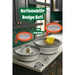 MUF HOME QLUX IDEAS 2'li Katlanabilir Silikon Badya Seti Pratik Yerden Tasarruf (5 LT + 9 LT) BPA İÇERMEZ