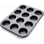 Muffin Kek Kabı ve Cupcake Fırın Tepsisi – Yapışmaz Metal Hamur, 12 Gözlü Muffin Kabı, Cup Cake Pişi - Standart