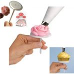Muffin Süsleme Seti Standlı 2li + Çivi Rus Duyu Gül Yapım Aparatı Şeker Hamuru Gül Yapım Kalıbı
