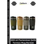 #Mug Sızdırmaz Kapak Silikon Kılıf Isı Korumalı Kupa 500 Ml Paslanmaz Çelik Termos Mug Bardak