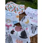 Mugasa - %100 Organik Pamuk, Bebek Mama Önlüğü, Muslin Fular, 5'li Set - 0 - 1 Yaş - Beyaz - Pembe