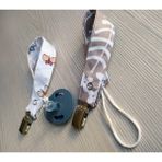 Mugasa -Bebek Emzik Askısı -Emzik Zinciri - 2li Set - Hediyelik - Açık Kahverengi