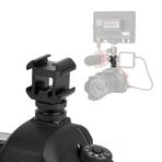 Mugast Metal Flaş Ayağı Tutucu, Taşınabilir Üçlü Flaş Ayağı Tutucu Adaptörü, Mikrofon Monitörü LED Video Lambası vb. için Uzatma Tutucu