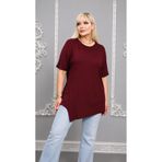 Mügerella Yumuşak Dokulu Salaş Kesim Büyük Beden Bluz Günlük Şık Oversize Kadın Basic Bluz