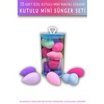 Muggio 10'lu Kutulu Mini Makyaj Pudra Fondöten Kapatıcı Sünger Seti