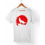 Muggkuppa Ay Yıldız Türk-Bozkurt Unisex-Erkek Beyaz T-Shirt - XL