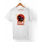 Muggkuppa Don'T Panic Unisex-Erkek Beyaz T-Shirt - XL