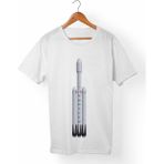 Muggkuppa Falcon Heavy-Space X Unisex-Erkek Beyaz T-Shirt - XL