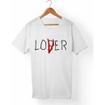 Muggkuppa Lover Loser Unisex-Erkek Beyaz T-Shirt - XL