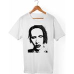 Muggkuppa Marilyn Manson Unisex-Erkek Beyaz T-Shirt