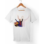Muggkuppa Messi Unisex-Erkek Beyaz T-Shirt - L