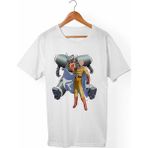 Muggkuppa One-Punch Man Unisex-Erkek Beyaz T-Shirt