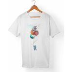 Muggkuppa Spacemans Unisex-Erkek Beyaz T-Shirt