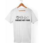 Muggkuppa Vegan-Friend Not Food Unisex-Erkek Beyaz T-Shirt - XL