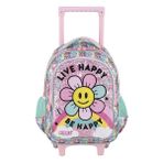 Muggle 2 Bölmeli Live Happy Çekçekli Okul Sırt Çantası Pembe (Mu-9172)