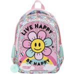Muggle 2 Bölmeli Live Happy Okul Sırt Çantası Pembe (Mu-9004)