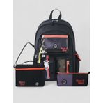 Muggle 2214 Ithal Ürün Üst Kalite Unisex Çocuk Üçlü Set Ilkokul Sırt Çantası - NKT02214-SIYAH-TEKEBAT