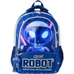 Muggle 3 Bölmeli Robot Okul Sırt Çantası Lacivert (Mu-5904)