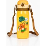 Muggle 450 ml Çelik Çocuk Matara Pipetli Askılı Su Matarası Termos - Sarı - 1