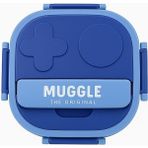 Muggle 500 ml Paslanmaz Çelik Yemek Kabı 3 Bölmeli Beslenme Kabı Lunch Box Yemek Termosu Sefer Tası - Mavi