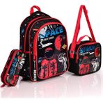 Muggle 9132 Space Expeditions Siyah 3'lü Okul Sırt Çantası Set